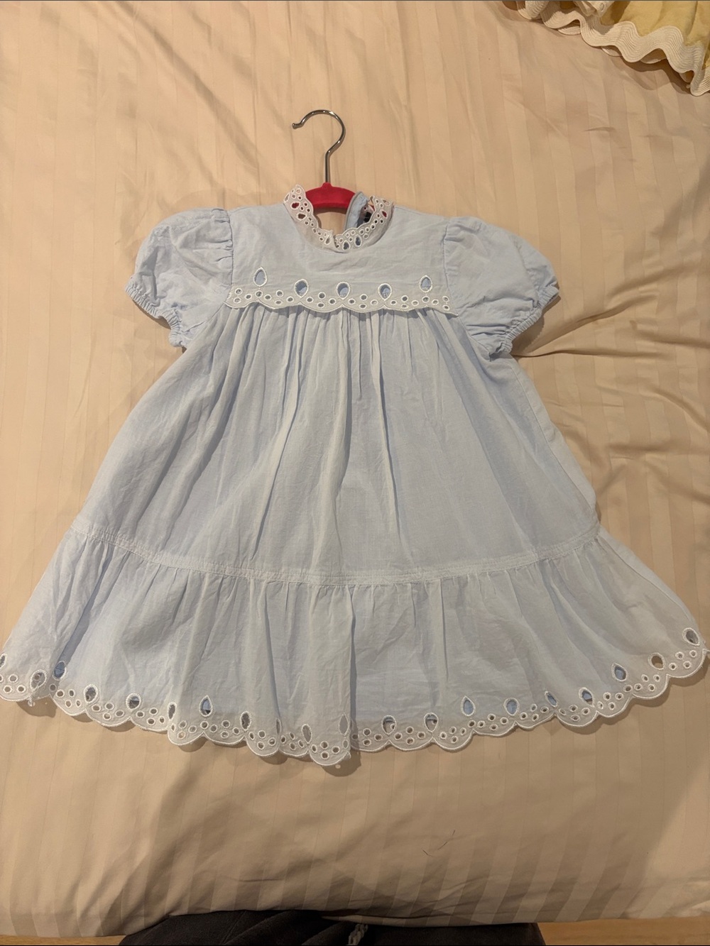 Bam Boo - Classic Eyelet Baby Dress - Light Blue